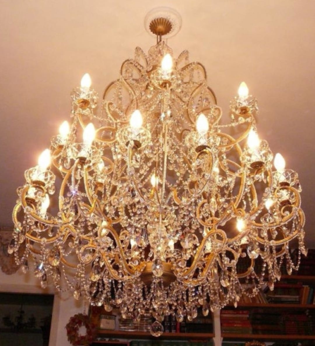 Grand lustre en cristal à 24 lum lustre en cristal