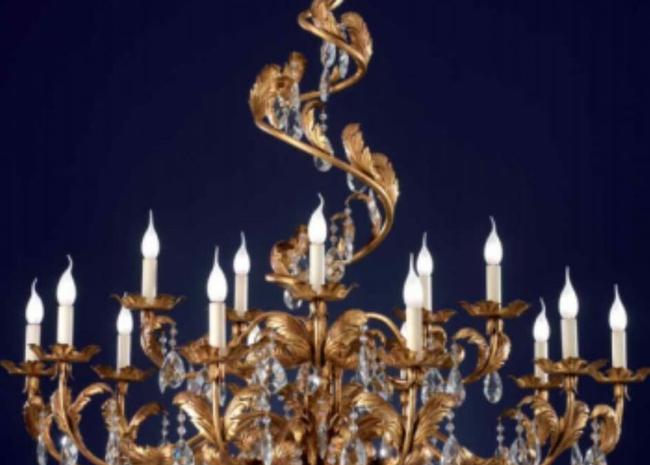 Lustre à Pampilles en Cristal – Fabrication Artisanale