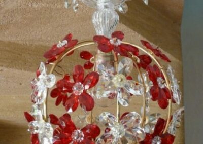 Lustre artisanal en fer forgé patiné