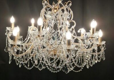 Lustre artisanal pampilles de cristal taillé
