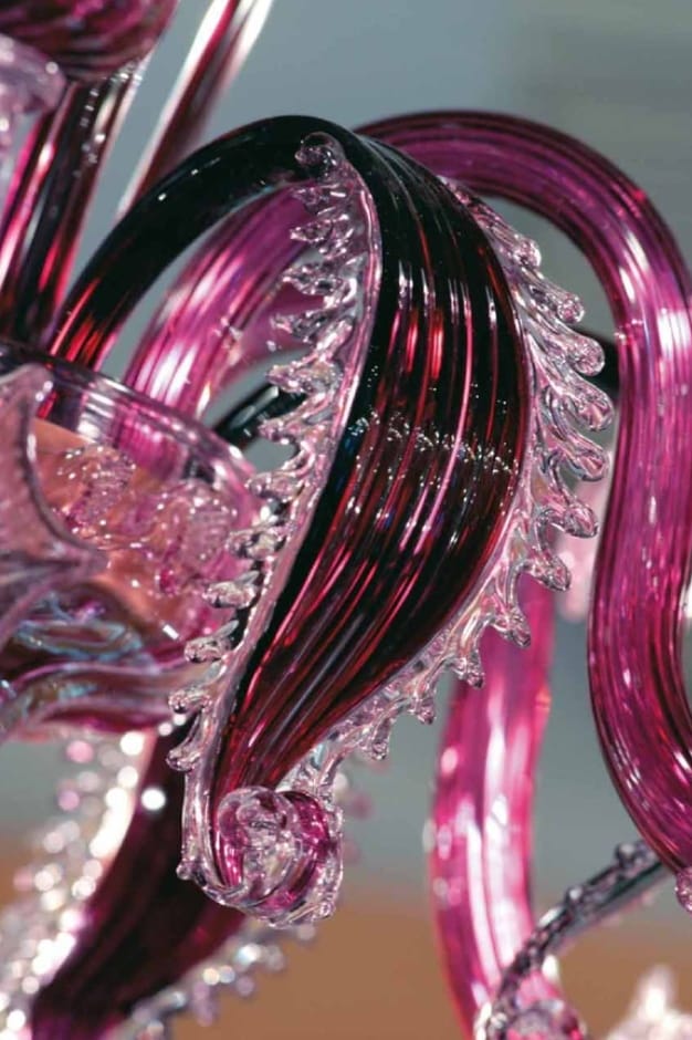 Lustre artisanal Murano Rouge flamboyant Lustre artisanal Murano – Rouge flamboyant<br />