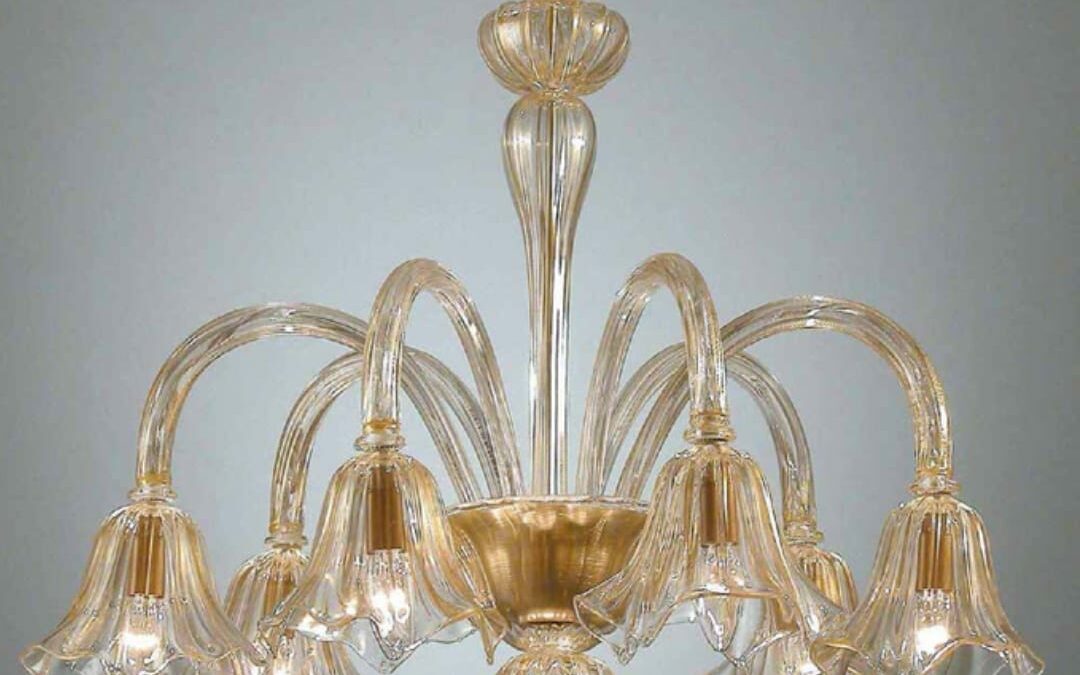 Lustre artisanal de Murano en verre soufflé