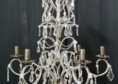 Lustre artisanal en fer forgé patiné