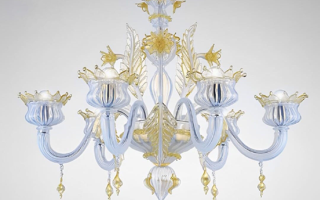 Lustre artisanal en verre de Murano