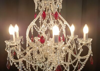 Lustre baroque artisanal en fer forgé