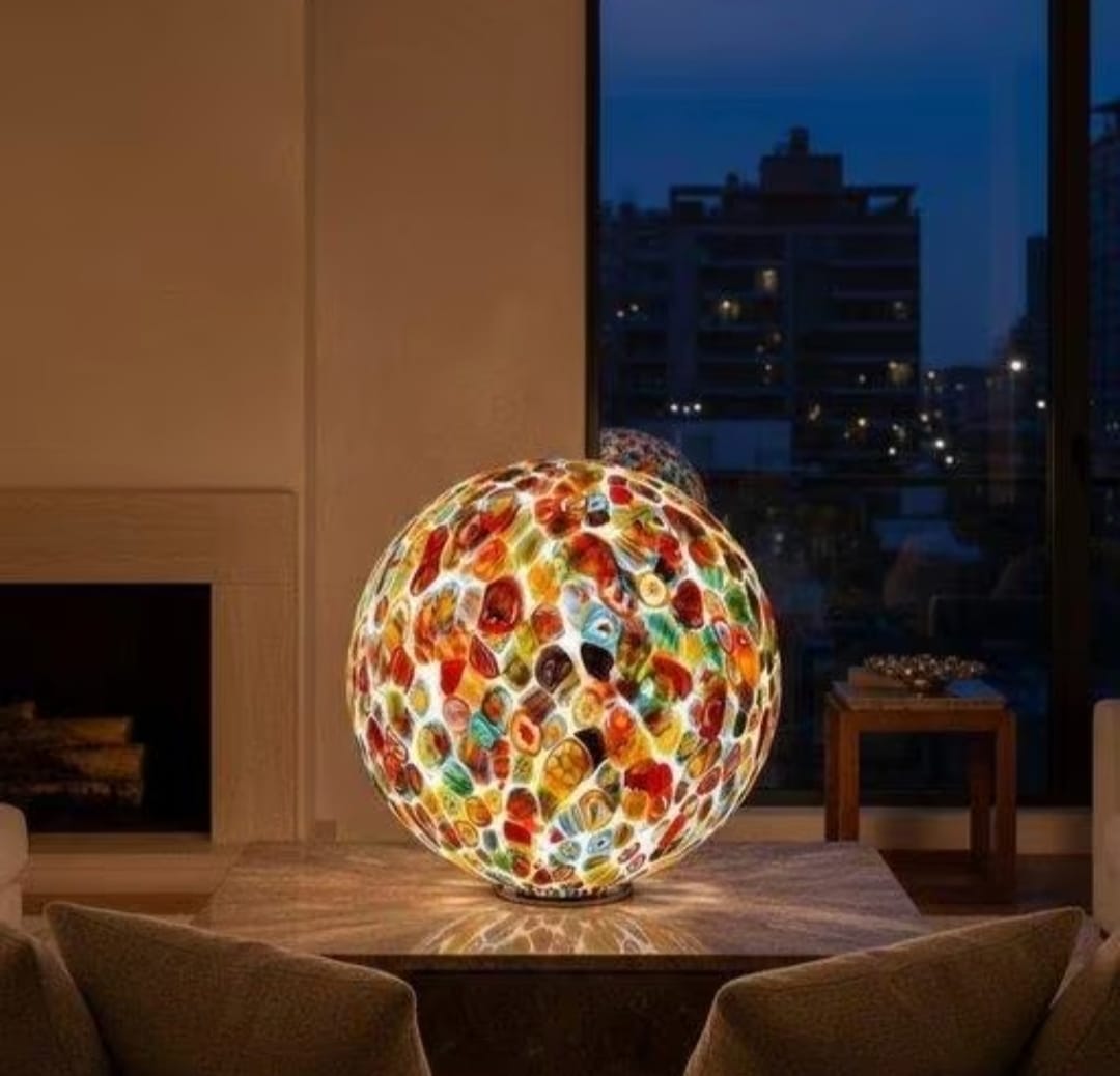 lampe artisanale en verre de murano soufflé